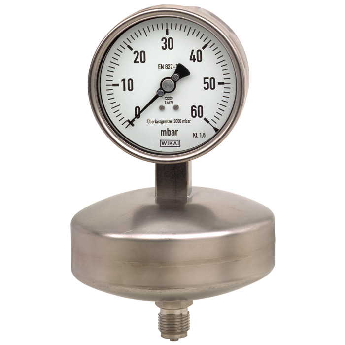 632.51 4" or 6" SS Series Capsule Pressure Gauge, OVP Safe, SS Wetted Parts