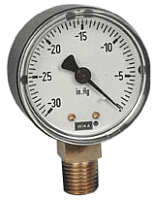111.10 Series Brass Dry Pressure Gauge, -30 inHg to 0 psi