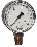 111.10 Series Brass Dry Pressure Gauge, 0 to 15 psi