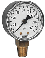 111.10 Series Brass Dry Pressure Gauge, 0 to 160 psi