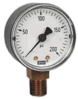 111.10 Series Brass Dry Pressure Gauge, 0 to 200 psi