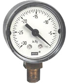 111.10 Series Dry Pressure Gauge, 1.5" Dial, -30 inHg / 0 psi (mmHg), 1/8 NPT Brass Lower Mount