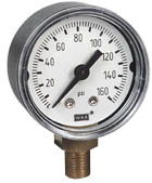 111.10 Series Brass Dry Pressure Gauge, 0 to 160 psi