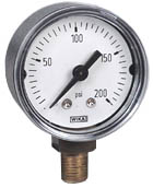 111.10 Series Brass Dry Pressure Gauge, 0 to 200 psi