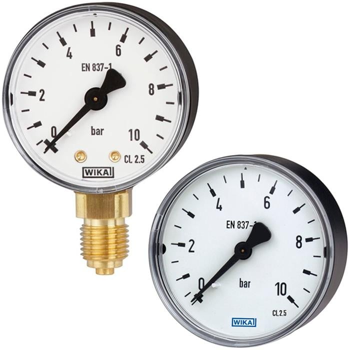111.12 Series Brass Dry Pressure Gauge, -30 inHg to 0 psi