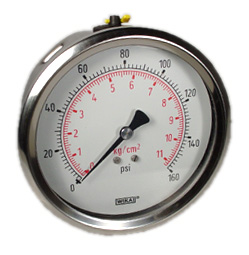 [9694272] WIKA Industrial Pressure Gauge 4", 160 PSI, Liquid Filled