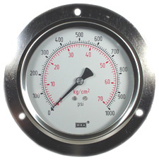 [9694310-0001] WIKA Panel Mount Gauge 4", 1000 PSI, Liquid Filled