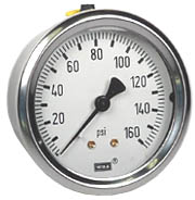 [9767223] 213.53 Series Industrial Brass Liquid Filled Pressure Gauge, 0 to 160 psi