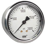 [9768939] 213.53 Series Industrial Brass Liquid Filled Pressure Gauge, 0 to 2000 psi