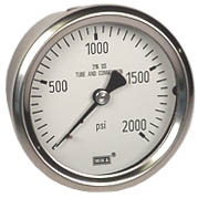 [9833166] WIKA Stainless Pressure Gauge 2.5", 2000 PSI, Liquid Filled