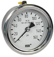 [9833239] WIKA Stainless Pressure Gauge 2.5", 160 PSI, Liquid Filled