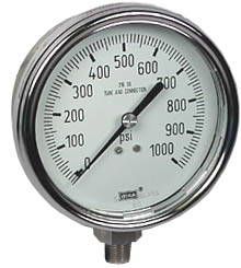 [9745475] 233.54 Series Stainless Steel Dry Pressure Gauge, 0 to 1000 psi