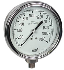 [9745491] 233.54 Series Stainless Steel Dry Pressure Gauge, 0 to 2000 psi