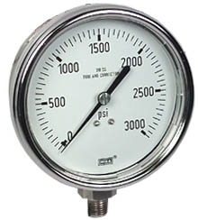 [9745505] 233.54 Series Stainless Steel Dry Pressure Gauge, 0 to 3000 psi