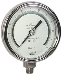 [4220048] 332.54 Series Dry Precision Test Pressure Gauge, 4" Dial, 0 to 60 psi, 1/4 NPT SS Lower Mount