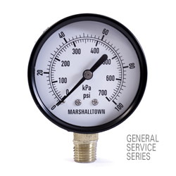 [GG2560L4] Marsh General Service Pressure Gauge 2.5", 60 PSI/KPa