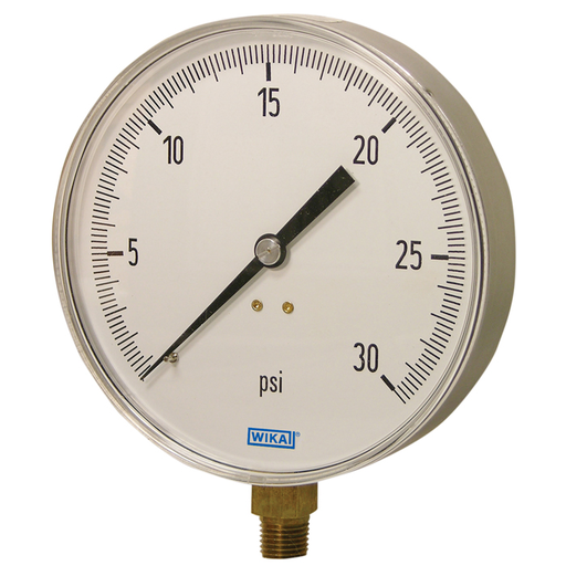 111.25CT Series 4.5" Dry Contractor Gauge, Brass Wetted Parts