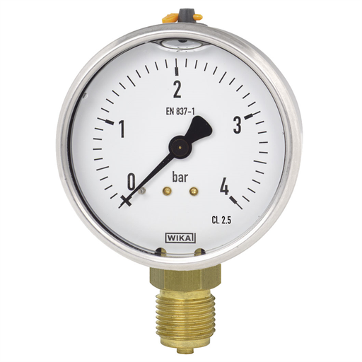 113.53 Series 1.5" SS Pressure Gauge, Liquid Filled, Brass Wetted Parts