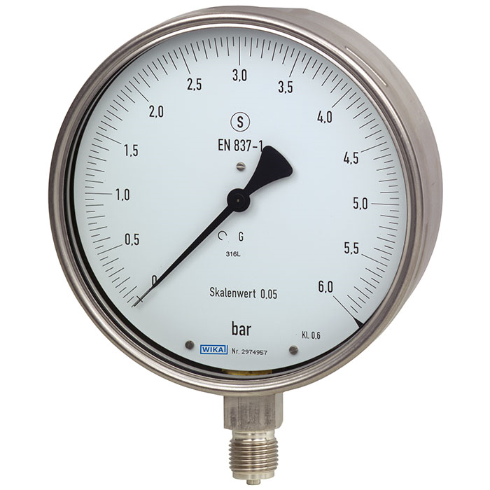 33x.30 Series 6" SS Test Gauge, Dry/Fillable, SS Wetted Parts