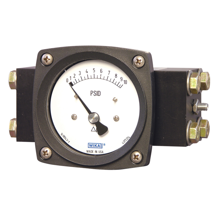 70x.05 2.5" or 4.5" Series Thermoplastic Differential Pressure Gauge w/Magnetic Piston Sensing Element & Separating Diaphragm, Dry/Fillable, SS or Aluminum Wetted Parts