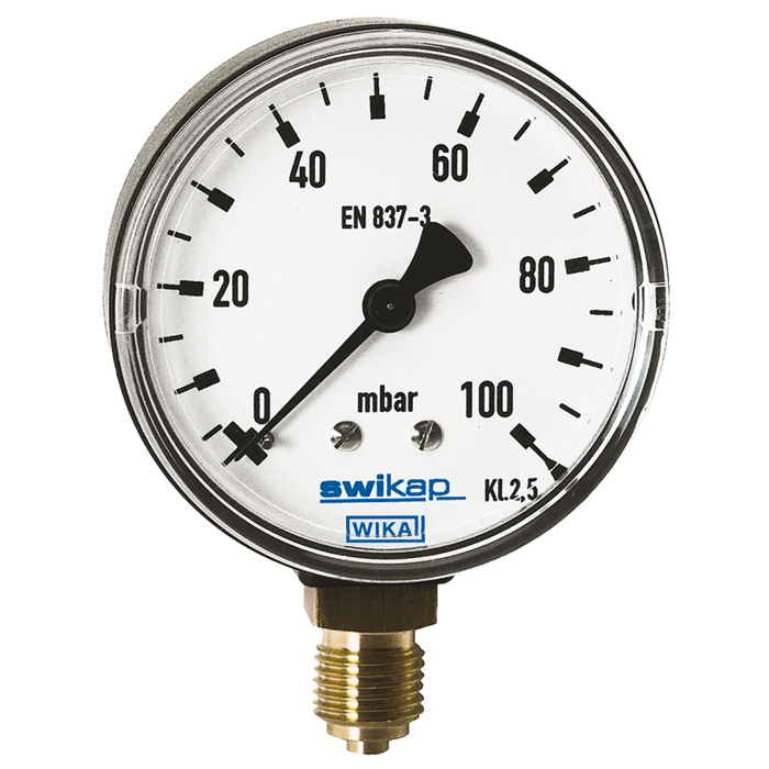 611.13 Series 2" or 2.5" Dry Plastic Capsule Pressure Gauge, Brass Wetted Parts