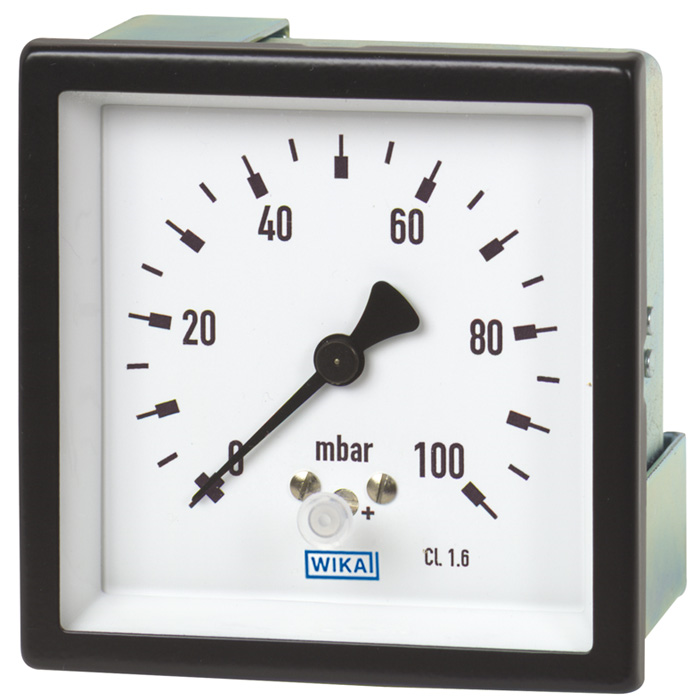 6x4.11 Series Brass or SS Capsule Pressure Gauge, Edgewise Panel, SS or Brass Wetted Parts