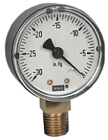 [4252901] 111.10 Series Brass Dry Pressure Gauge, -30 inHg to 0 psi