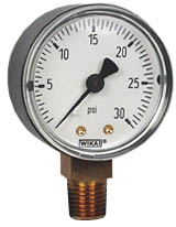 [4252927] 111.10 Series Brass Dry Pressure Gauge, 0 to 30 psi