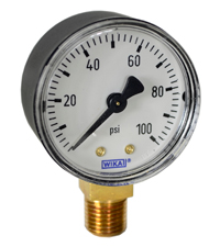 [4252943] 111.10 Series Brass Dry Pressure Gauge, 0 to 100 psi